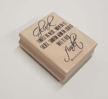 Holzstempel Spruch Glück